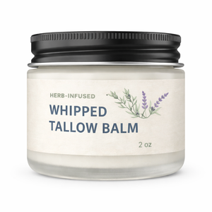 Baume en gros à base de suif de bœuf fouetté et d'huile de jojoba |   Hydratant pour le visage, le corps et les lèvres nourri à l'herbe |   Non parfumé / Infusé aux herbes pour les peaux sèches - Product Image 5