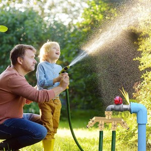 Vanne d'arrêt de collecteur de <span class=keywords><strong>tuyau</strong></span> d'eau en laiton avec 4 robinets d'eau individuels 3/4 et connecteur de <span class=keywords><strong>robinet</strong></span> 3/4 ''à 1/2 - Product Image 6