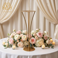 Nouveau support à fleurs de mariage moderne et luxueux avec design en métal électroplaqué détachable pour la décoration des tables d'hôtel et des tables de desserts