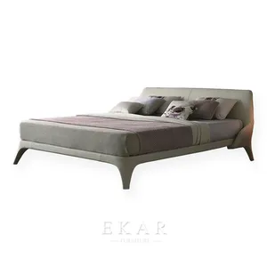 Итальянская новейшая кровать большого размера мебель для спальни тканевые мягкие кровати большого размера