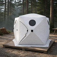 Tente de sauna en bois pour 4 à 6 personnes, ignifuge, résistante aux intempéries, sauna portable d'extérieur pour le camping, sauna mobile et glamping