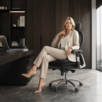Chaise de bureau ergonomique en maille avec appui-tête réglable et support lombaire, pivotante, pour cadre dirigeant, vente en gros