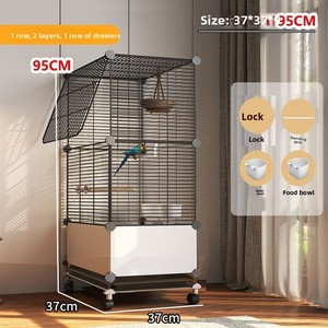 Jaula Grande para Pájaros con Bandeja Antisalpicaduras para Comida, Diseño Especial para Loros y Pinzones Grandes, con <span class=keywords><strong>Ruedas</strong></span> Móviles para Camas de Mascotas - Product Image 2