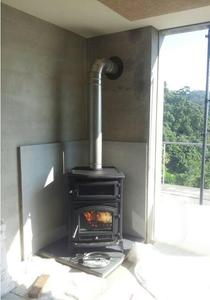 Stufa <span class=keywords><strong>a</strong></span> legna autoportante Bestfire in ghisa con forno - Ecologica per uso domestico 7-13KW ad alta efficienza di riscaldamento - Product Image 6
