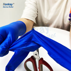 Fábrica de China, venta al por mayor, guante de nitrilo naranja, guantes de nitrilo desechables negros sin polvo para trabajo punteado con diamantes - Product Image 3