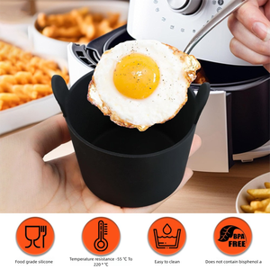 Nouveaux moules à œufs en silicone écologiques - Antiadhésifs, de qualité alimentaire, réutilisables pour friteuse à air, <span class=keywords><strong>micro</strong></span>-<span class=keywords><strong>ondes</strong></span> et <span class=keywords><strong>cuisson</strong></span> à l'eau - Product Image 2