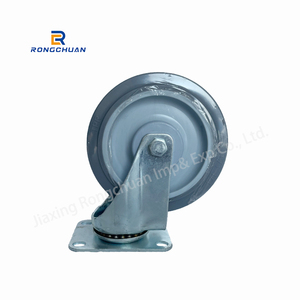 Mittelschwere Lenk rolle mit Doppel lager für wagen graue TPR-Rad rollen mittlerer Beans pru chung mit Bremse - Product Image 2