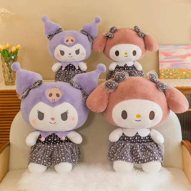 30/45/60/80cm Linda figura de Sanrio gótica kuromi my Melody juguetes de peluche muñecas de dibujos animados personalizados súper suave juguete de peluche para niños regalos