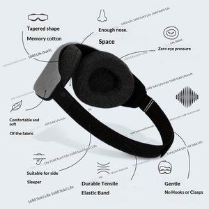 Masque de sommeil <span class=keywords><strong>Manta</strong></span> Ray 100% occultant, sans pression intraoculaire, confortable, ajustable, occultation 3D parfaite, en coton à mémoire de forme - Product Image 3
