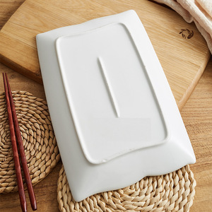Plato Rectangular Moderno de Cerámica Blanca con Patrón de Espiral en Relieve, Plato de Porcelana para <span class=keywords><strong>Sushi</strong></span> y Pescado para Hotel y Restaurante - Product Image 2