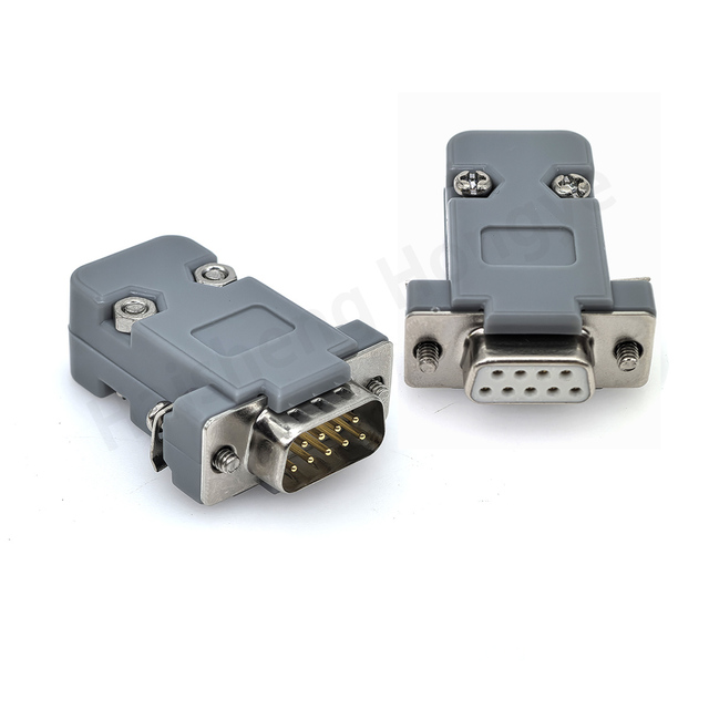 Plastic Shell DB9 D-SUB RS232 Connector 9 Pin Male Female Assembly Plug for Computer Security Camera