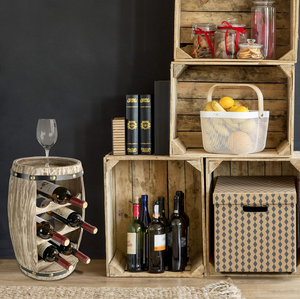 Portabottiglie <span class=keywords><strong>vino</strong></span> portabottiglie in legno naturale a forma di <span class=keywords><strong>botte</strong></span> 8 <span class=keywords><strong>bottiglie</strong></span> - Product Image 4