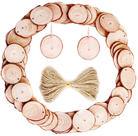 Kit de rondelles de bois naturel non fini TaiLai, rondes, avec écorce, pour sous-verres, artisanat DIY, décorations de Noël, sports