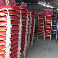 Nouvelles chaises et tables de banquet en acier inoxydable d'occasion, disponibles sur Craigslist, chaises de banquet rouges et bleues transparentes à prix abordable