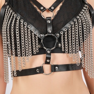 Harnais en cuir BDSM japonais punk avec chaîne à glands, lingerie, équipement sexuel, harnais de bondage pour femmes - Product Image 5