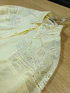 Nuova tendenza 2025 con ricami larghi camicie di cotone Casual camicette da <span class=keywords><strong>donna</strong></span> a manica lunga maglia <span class=keywords><strong>gialla</strong></span> Top abbigliamento <span class=keywords><strong>donna</strong></span> - Product Image 6