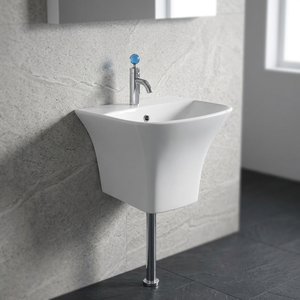 Lavabo Rectangular de Cerámica de Alta Gama, Moderno y Lujoso, Colgante de Pared, Chapado en Oro, Ecológico, para Hospitales y Villas - Product Image 1