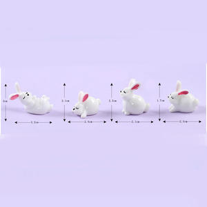 Tierfiguren Nettes weißes Kaninchen Modell Feen garten Miniatur DIY Terrarium/Puppenhaus Dekor, Micro Moss Landschafts zubehör - Product Image 5