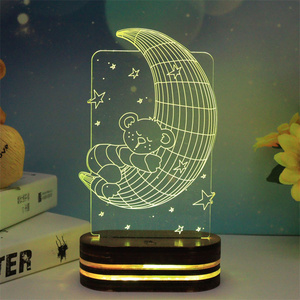 Multicolour Christmas Led Lamp 7 Color <strong>Changing</strong> LED 3D Lamp Touch Atmosphere Night Light - Product Image 2