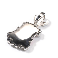 Collier pendentif monstre de dessin animé serti de pierres, émail coloré, style Hip Hop, ton argenté, chaîne corde de 24 pouces