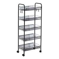 Étagère de cuisine à 5 niveaux, chariot de rangement métallique multi-niveaux, chariot de rangement multifonctionnel, étagère de rangement, chariot organisateur