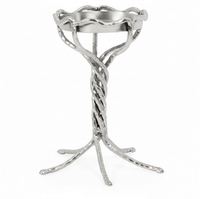 Porte-bougie en métal argenté au design moderne, support de bougie en aluminium pour mariage, fête, décoration de table à manger, bougeoir
