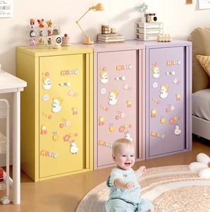 Armario de Almacenamiento de Gran Capacidad, de Hierro, con Puertas Abatibles, para Sala de Estar, Mueble para el Hogar, Diseño Moderno, Altura Ajustable, para Papelería 3 - Product Image 1