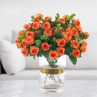 Kunstbloemenbundel Plastic Rozen, Kunstmatige Bloemen, Decoratie voor Thuis, Bruiloft, Valentijnsdag, 30cm, 20 stuks, Kartonnen doos, Kleur ZHE