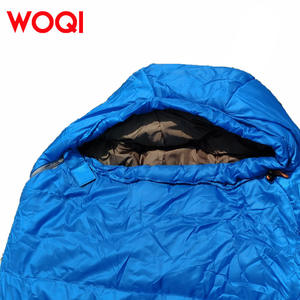 Sac de couchage Woqi Mummy 210T Polyester bleu coupe-vent léger pour adulte, camping par temps froid, design compact - Product Image 5