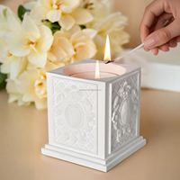 Bougie en gypse en béton de luxe en relief emballage d'étiquette personnalisée bougie parfumée unique de cadeau de Noël d'affaires de nouvel an