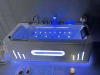 Baignoire de massage autoportante en acrylique moderne pour hôtel, avec drain à remous, hydro-massage propre