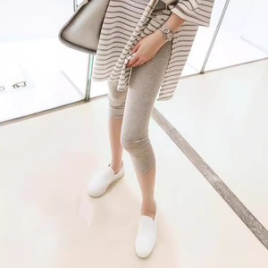 Leggings ajustés en coton modal pour femmes enceintes, fins, <span class=keywords><strong>grande</strong></span> <span class=keywords><strong>taille</strong></span>, pour l'été, avec soutien abdominal à cinq points, 10000kg - Product Image 3