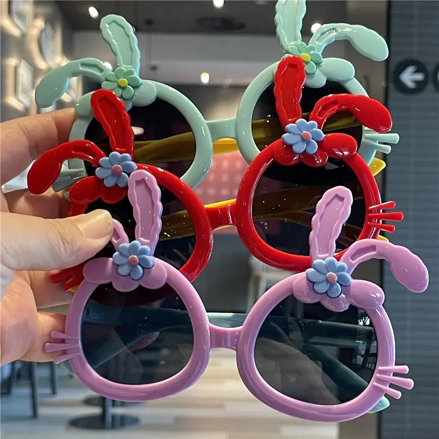 Ms-352 детские солнцезащитные очки для девочек, для вечеринки, забавные солнцезащитные очки с кроликом, оптовая продажа, дизайнерские солнцезащитные очки для младенцев, 2024