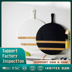 Tabla de cortar para queso, Pizza, charcutería, paleta para servir madera de mango, pintura en aerosol de Color blanco o negro de Casa Natural - Product Image 1