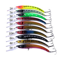 Leurre de pêche TG 15,5 cm 16,3 g, type Minnow, Wobbler, en plastique dur artificiel pour la pêche au bar, au brochet et en eau salée