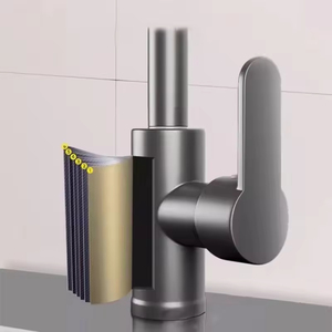 Robinet de lavabo <span class=keywords><strong>en</strong></span> acier inoxydable pour salle de bain, mitigeur chaud et froid, monotrou, de luxe, classique - Product Image 3