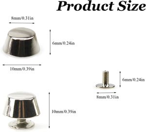 JY FB 63 Yankmoom Pieces <b>Purse</b> Feet for Handbag Silver Button Studs Rivet Screw Back Metal 1.44 oz DIY Bag Hardware Leather - Product Image 4