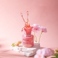 Flacons de parfum en verre rose de luxe, vides, rechargeables, anti-fuite, 30ml, 50ml, 100ml, avec bouchon sculpté en forme de jambe de beauté, vente en gros