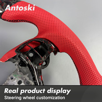 Volant de course pour Acura TLX TSX MDX YD2 YD3, cuir rouge personnalisé, fibre de carbone forgée avec écran LED intelligent