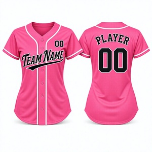 Custom Women's <b>Baseball</b> Jersey Ladies Full Button Team Uniform Personalized Name Number Sublimation Wholesale Manufacturer - Product Image 1
