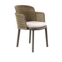 Ensemble table et chaises de jardin nordique - Teck et rotin tressé en PE, résistant à l'eau et à la corrosion, mobilier de patio en bois massif