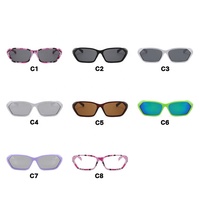 2024 Vintage Y2K Designer femmes lunettes de soleil rétro personnalisé mode rose Rectangle lunettes de soleil avec Protection UV400 verres acryliques