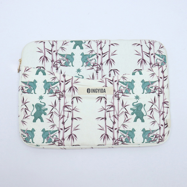 Custom Printed Modern Durable Tropical Laptop Sleeve with Brand Label Shockproof & Slim Waterproof Canvas Case