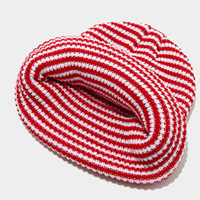Bonnet en tricot rayé extensible doux avec logo personnalisé, chaud pour l'hiver, pour hommes et femmes, usage quotidien, extérieur, décontracté