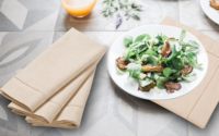 Vente en gros de sets de table en lin massif faits à la main, lavables en machine, en coton et lin, avec ourlet festonné, pour la maison, l'hôtel, les banquets et les mariages