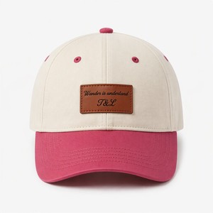 Casquette de baseball en sergé de coton 6 panneaux de qualité supérieure avec logo personnalisé en cuir, style classique, streetwear, fabrication OEM ODM - Product Image 1