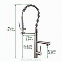 Robinet de cuisine commercial de haute qualité au design contemporain, thermostatique, monotrou, en laiton, avec corps en céramique, pour montage sur plan - Vente en gros