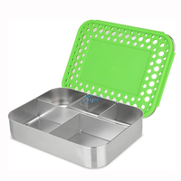 Boîte à déjeuner Portable en acier inoxydable pour enfants, lavable au lave-vaisselle sans BPA, résistant aux fuites avec 3 compartiments