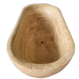 <span class=keywords><strong>Vasca</strong></span> da bagno in marmo di pietra travertino italiana autoportante di alta qualità in vendita - Product Image 1