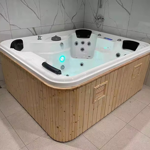 Vente flash <span class=keywords><strong>Jacuzzi</strong></span> <span class=keywords><strong>gonflable</strong></span> d'extérieur pour 4 personnes, spa carré d'extérieur avec 3 sièges et 1 piscine de natation allongée - Product Image 1